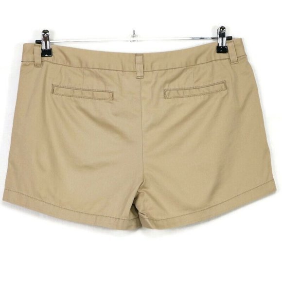 Merona Shorts Brown Khaki Tan‎ with Tuxedo Black Stripe 10 - Picture 2 of 11